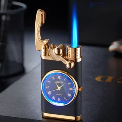 Flametimer Exclusieve Aansteker Met Horloge, 2 Stuks Willekeurig, Winddichte Draagbare Kaars Aansteker Voor Kaars Koken BBQ, Vuurwerk, Zak Zaklamp Aansteker Met Geschenkdoos, Cool Gift -Grillmeesters Goedkope Winkel 1200x1200 441