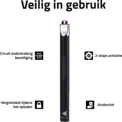 Oplaadbare Lange Elektrische Aansteker - Duurzame Plasma Aansteker - Inclusief Cadeauverpakking - BBQ - Kaarsen - Zwart -Grillmeesters Goedkope Winkel 1200x1200 446