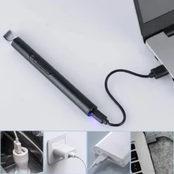 Oplaadbare Lange Elektrische Aansteker - Duurzame Plasma Aansteker - Inclusief Cadeauverpakking - BBQ - Kaarsen - Zwart -Grillmeesters Goedkope Winkel 1200x1200 447