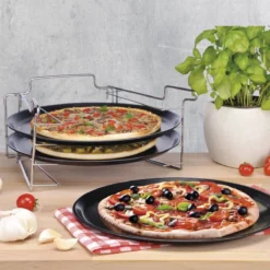 Merkloos Pizzaplaat Bakset Met 3 Bakplaten 16 X 31 Cm- Pizza Rek 3-delig - Pizzabakset Met Standaard/rek -Grillmeesters Goedkope Winkel 1200x1200 472