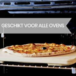 Buxibo 2in1 Pizzasteen - Voor BBQ & Oven - Inclusief Serveer Plank - Pizzabord/Pizzaplank - 30.5 X 38.1 X 1.4 Cm -Grillmeesters Goedkope Winkel 1200x1200 494