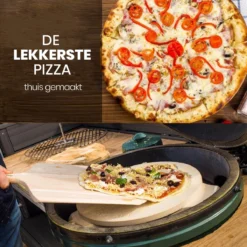 Buxibo 2in1 Pizzasteen - Voor BBQ & Oven - Inclusief Serveer Plank - Pizzabord/Pizzaplank - 30.5 X 38.1 X 1.4 Cm -Grillmeesters Goedkope Winkel 1200x1200 499