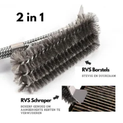 Gohh BBQ Borstel Met Schraper - Schoonmaakborstel - Barbecue Krabber Met Handige Bewaarzak 2 In 1 -Grillmeesters Goedkope Winkel 1200x1200 510