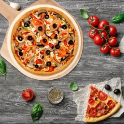 MaxxHome Pizzasteen - BBQ Steen - Maximum Te Verhitten Tot 600 Graden - ⌀33 - Incl. Houten Schep -Grillmeesters Goedkope Winkel 1200x1200 544