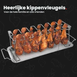 GrillX Kippenvleugelhouder - Kiphouder Voor BBQ & Oven - RVS - BBQ Accesoires 12 GrillX Kippenvleugelhouder - Kiphouder Voor BBQ & Oven - RVS - BBQ Accesoires -Grillmeesters Goedkope Winkel 1200x1200 548