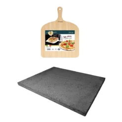 ETNA Pizza Set - Grote Pizzasteen & GRATIS Pizzaschep - 30 Cm X 38 Cm - Echt Italiaanse Pizzasteen - Broodbaksteen - BBQ Pizzasteen - Gemaakt Van Lavasteen Uit De Etna - Non-stick - Eppicotispai -Grillmeesters Goedkope Winkel 1200x1200 556