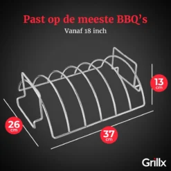 GrillX Sparerib Rek BBQ - Rib Rack Houder - Barbecue Spareribs Rek - BBQ Accesoires -Grillmeesters Goedkope Winkel 1200x1200 562