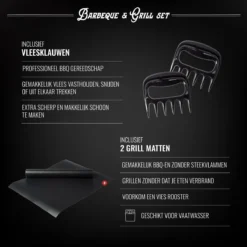 Mountain Jack® 40-Delige Luxe BBQ Grill Accessoires Set In Roestvrij Staal – Barbecue Gereedschap – Tangenset, Vlees Thermometer, Vleestang, Borstel, Spiezen, Vleesmes, Vleesvork -Grillmeesters Goedkope Winkel 1200x1200 584
