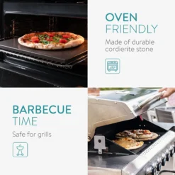 Navaris Pizzasteen XL Voor Oven En Barbecue - Rechthoekige Pizzaplaat 38 X 30 Cm - Inclusief Receptenboek - Keramisch Geglazuurd - Zwart -Grillmeesters Goedkope Winkel 1200x1200 588