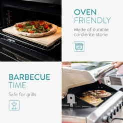 Navaris Pizzasteen XL Voor Oven En Barbecue - Rechthoekige Pizzaplaat 38 X 30 Cm - Inclusief Pizzaschep Met Extra Lang Handvat En Receptenboek -Grillmeesters Goedkope Winkel 1200x1200 661