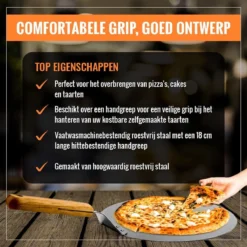 Inpro Pizzaschep RVS - Rond - Voor BBQ En Oven - Pizzaspatel - Taartschep - Houten Handvat - BBQ Gereedschap - Keukengerei - 30 Cm Diameter - Spatel -Grillmeesters Goedkope Winkel 1200x1200 727