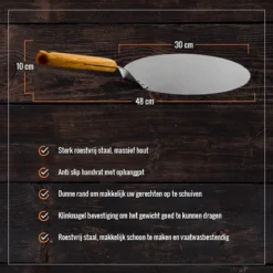 Inpro Pizzaschep RVS - Rond - Voor BBQ En Oven - Pizzaspatel - Taartschep - Houten Handvat - BBQ Gereedschap - Keukengerei - 30 Cm Diameter - Spatel -Grillmeesters Goedkope Winkel 1200x1200 729