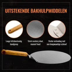 Inpro Pizzaschep RVS - Rond - Voor BBQ En Oven - Pizzaspatel - Taartschep - Houten Handvat - BBQ Gereedschap - Keukengerei - 30 Cm Diameter - Spatel -Grillmeesters Goedkope Winkel 1200x1200 730