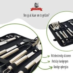 Krumble 18-delige Barbecue Set / Roestvrijstalen BBQ Set Van 18 / Inclusief Handige Opbergtas - RVS -Grillmeesters Goedkope Winkel 1200x1200 732