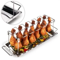 Blumtal BBQ Rek - Robuuste Roestvrijstalen Kippenpoot Rek - Voor 12 Poten - Kippengrillstandaard - Vaatwasmachinebestendig -Grillmeesters Goedkope Winkel 1200x1200 737