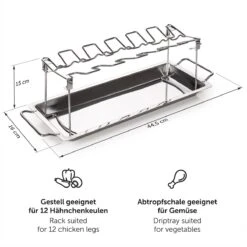 Blumtal BBQ Rek - Robuuste Roestvrijstalen Kippenpoot Rek - Voor 12 Poten - Kippengrillstandaard - Vaatwasmachinebestendig -Grillmeesters Goedkope Winkel 1200x1200 738