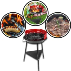 Houtskoolbarbecue Ø33 Cm | Verstelbare Grill BBQ | Halfopen | Zwart / Rood 14 Houtskoolbarbecue Ø33 Cm | Verstelbare Grill BBQ | Halfopen | Zwart / Rood -Grillmeesters Goedkope Winkel 1200x1200 80