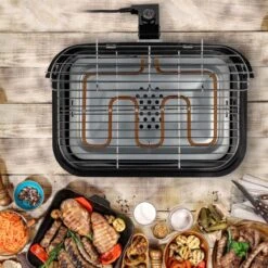 Princess 112252 Hybride Barbecue – Elektrische BBQ - Tafelmodel - 2000W - 44x 29cm - Gebruik Elektrisch Of Met Kolen -Grillmeesters Goedkope Winkel 1200x1200 9