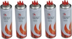 5x Aansteker Gas / Butaan Gasfles 250 Ml