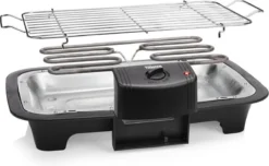 Tristar BQ-2813 Electrische Tafelbarbecue - Grilloppervlak (LxB) 38x22 Cm - 2000W - Zwart -Grillmeesters Goedkope Winkel 1200x739