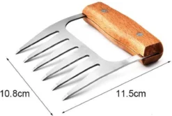 GrillX Luxe Vleesklauwen - Houten Handvat - RVS Meat Claws - Vleesshredder - Pulled Pork, Chicken - BBQ Accesoires -Grillmeesters Goedkope Winkel 1200x806 2
