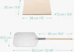 Navaris Pizzasteen XL Voor Oven En Barbecue - Rechthoekige Pizzaplaat 38 X 30 Cm - Inclusief Pizzaschep Met Extra Lang Handvat En Receptenboek -Grillmeesters Goedkope Winkel 1200x834 1