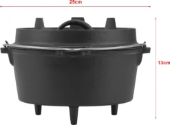 Dutch Oven Enkhuizen Met Deksel Gietijzer Zwart 4,2 L -Grillmeesters Goedkope Winkel 1200x877