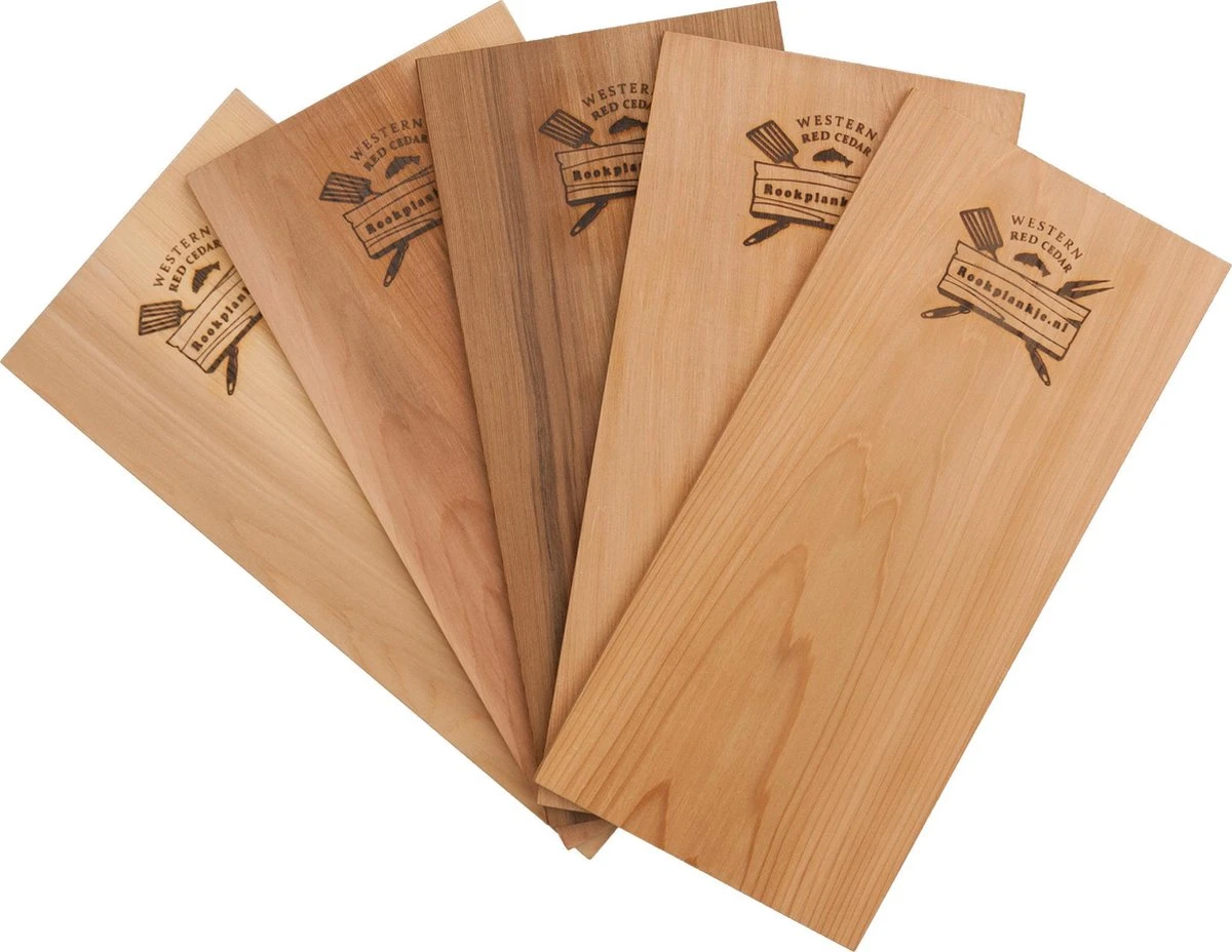 Merkloos Rookplank Western Red Cedar - 5 Stuks - Rookhout 1 Merkloos Rookplank Western Red Cedar - 5 Stuks - Rookhout