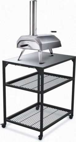 Ooni - Tafel - Medium - Pizza Tafel - 60x80x 90cm - RVS - Zwart -Grillmeesters Goedkope Winkel 644x1200