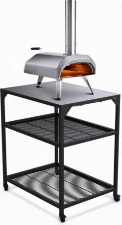 Ooni - Tafel - Medium - Pizza Tafel - 60x80x 90cm - RVS - Zwart -Grillmeesters Goedkope Winkel 654x1200 1