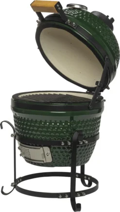 Patton Kamado Keramische Houtskoolbarbecue - 13" - Grilloppervlak Ø 28 Cm - Inclusief Heatdeflector - Groen -Grillmeesters Goedkope Winkel 682x1200