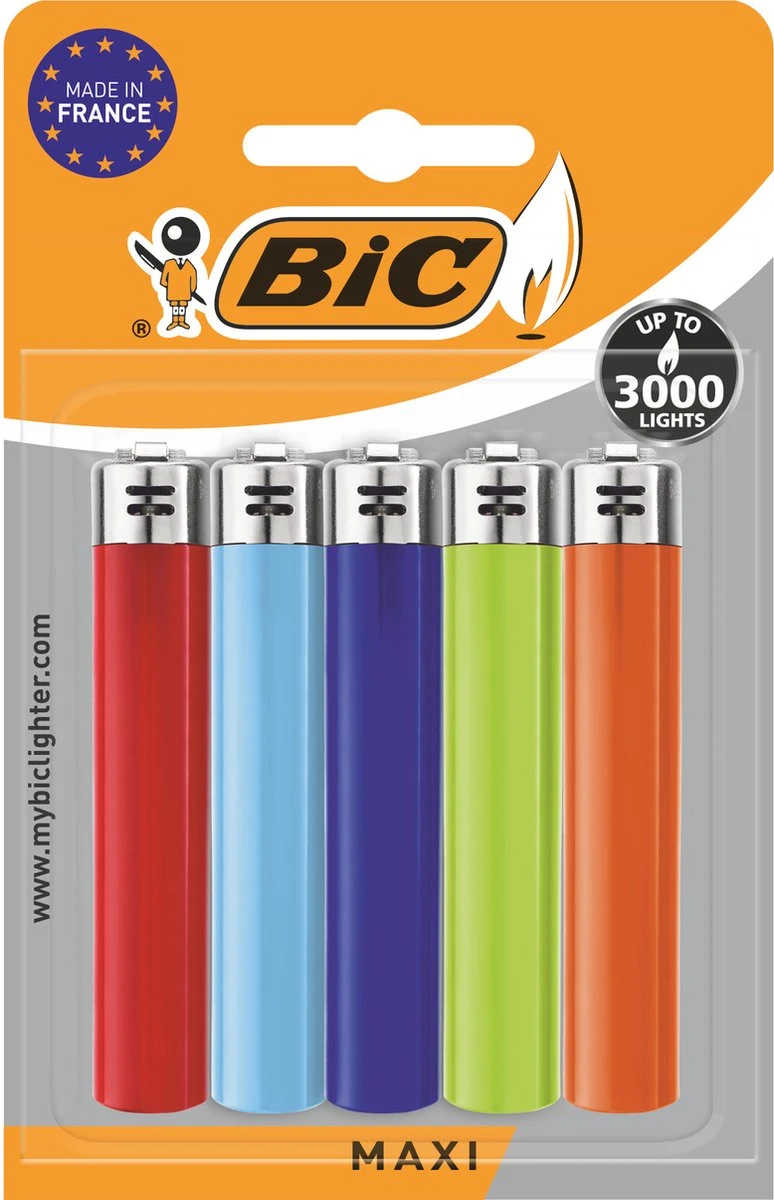 BIC J26 Maxi Vuursteen Flint Aanstekers - Diverse Kleuren - Pak Van 5 Gasaanstekers - Kindveilig 8 BIC J26 Maxi Vuursteen Flint Aanstekers - Diverse Kleuren - Pak Van 5 Gasaanstekers - Kindveilig - Afbeelding 8