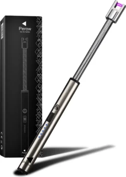 Oplaadbare Lange Elektrische Aansteker Buigbaar - Buigbare Aansteker - Duurzame Plasma Aansteker - Inclusief Cadeauverpakking - BBQ – Kaarsen – Zilver