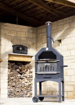 Merkloos MaxxGarden Pizza Oven - Smoker Barbecue Houtskool 45 X 65 X 158cm -Grillmeesters Goedkope Winkel 856x1200