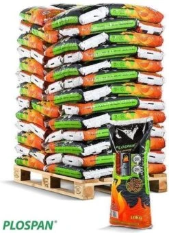 Plospan Houtpellets ENplus A1, DINplus A1, Better Biomass 78 Zakken A 10 Kg