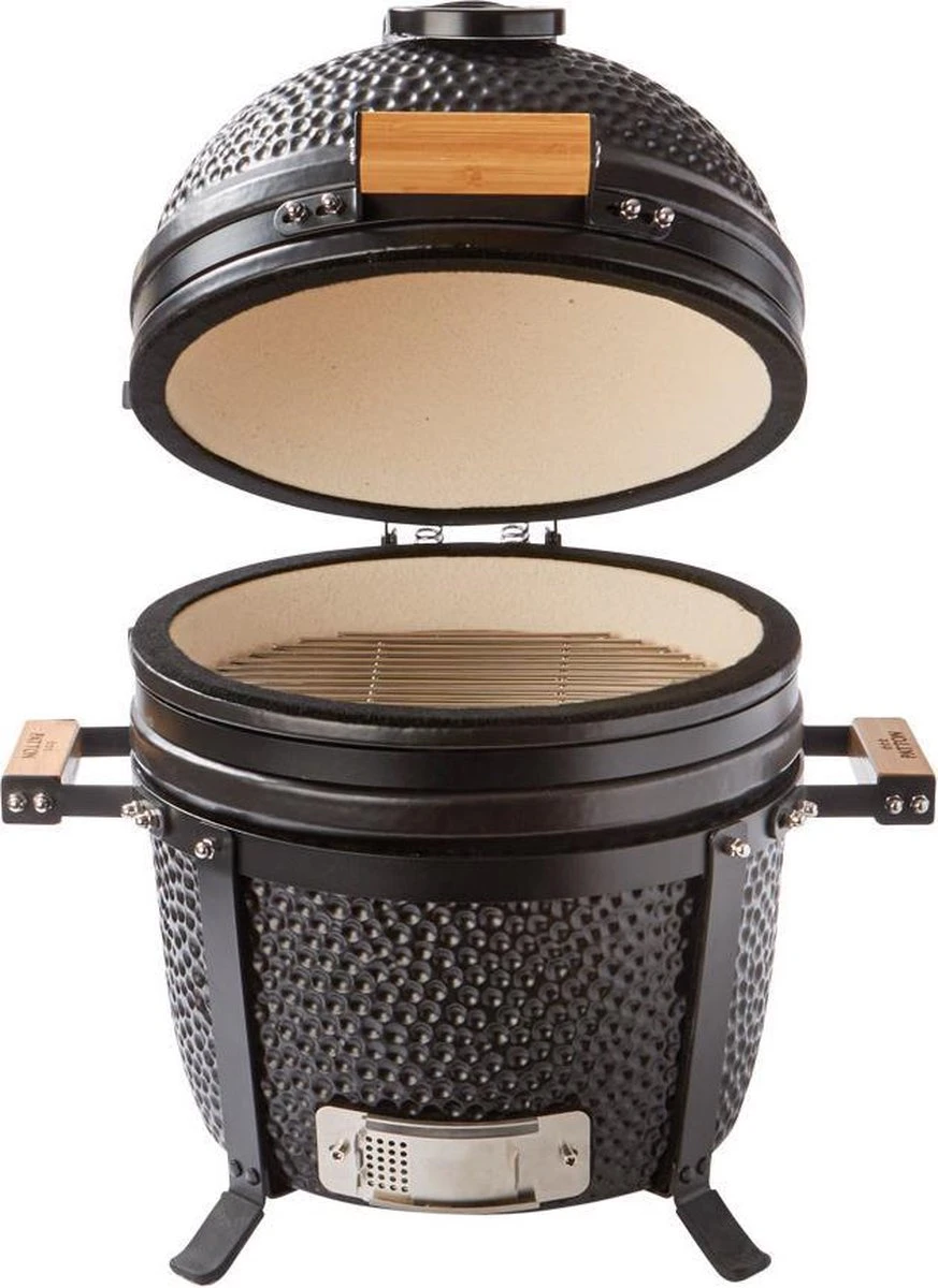 Patton Kamado 15" - Tafel Model - Keramische Barbecue - Premium Black - Medium - Compleet - Mat Zwart 5 Patton Kamado 15" - Tafel Model - Keramische Barbecue - Premium Black - Medium - Compleet - Mat Zwart - Afbeelding 5