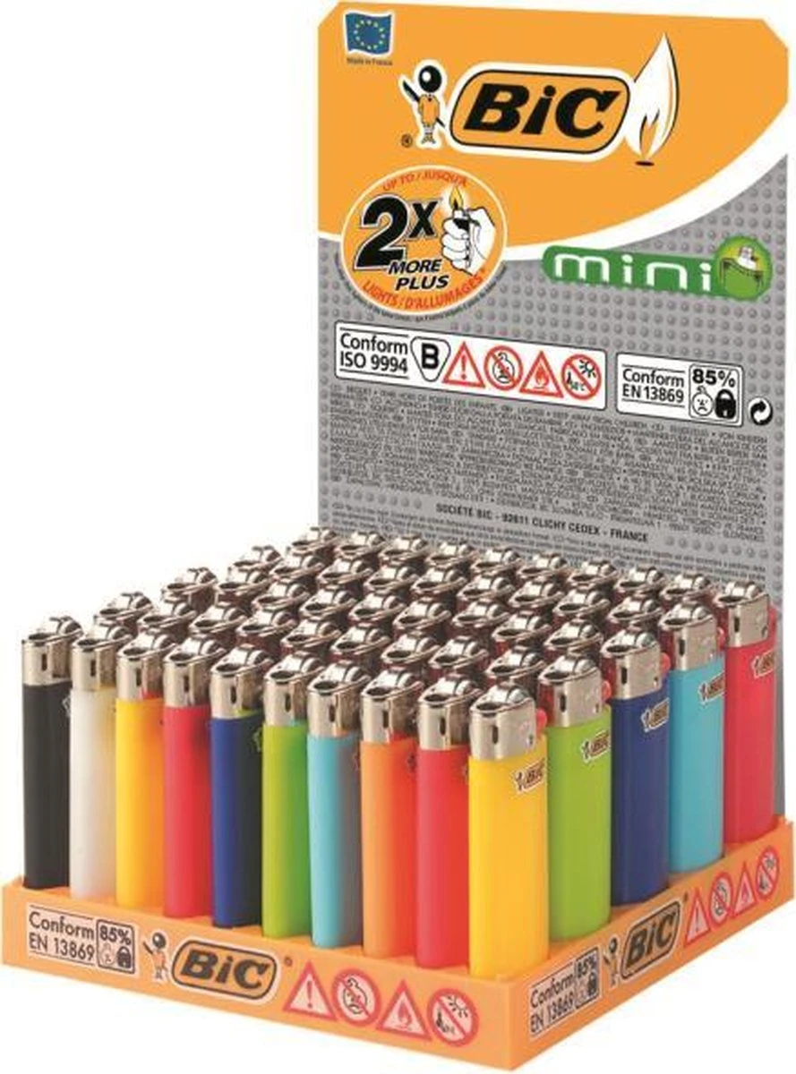 Bic Mini Lighters Display (50 Stuks) Gratis Verzending 1 Bic Mini Lighters Display (50 Stuks) Gratis Verzending
