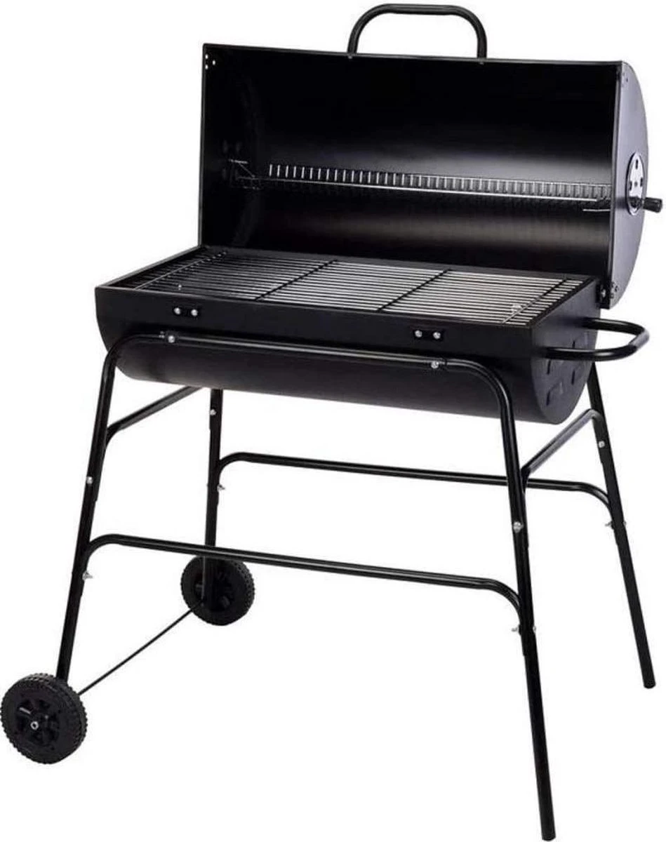 BBQ XL Houtskoolbarbecue - Cilindervorm - Grilloppervlak (LxB) 71 X 35 Cm - Zwart 1 BBQ XL Houtskoolbarbecue - Cilindervorm - Grilloppervlak (LxB) 71 X 35 Cm - Zwart