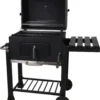 Houtskool BBQ Op Wielen + Tafel | Mat Zwart - X86000060